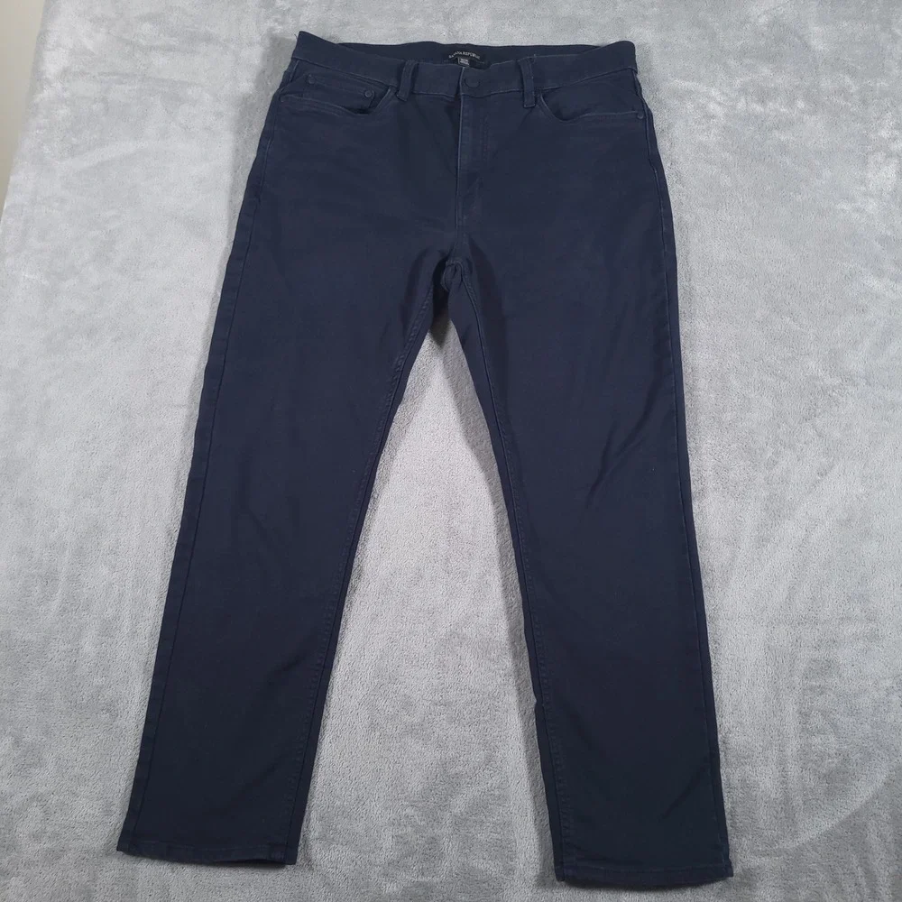 Banana Republic Pants Mens 36x30 Navy Blue 5 Pocket Cotton Stretch Chino Casual